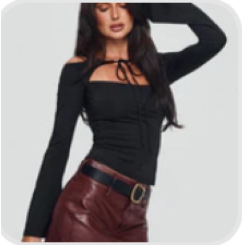 Princess Polly Long Sleeve Tie Front Blouse